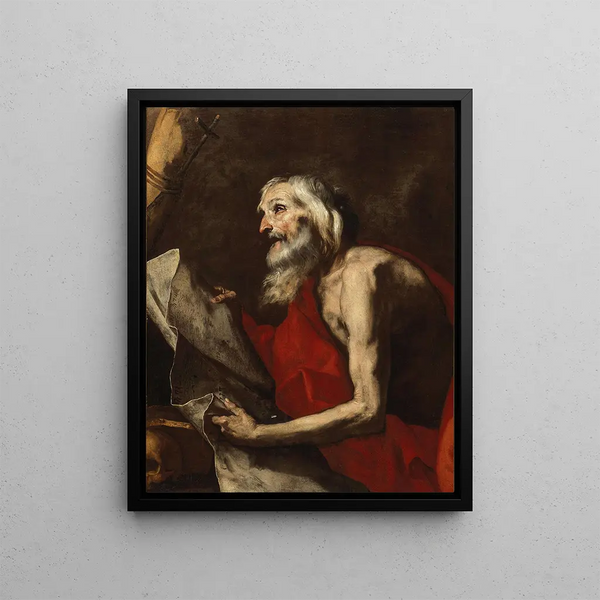 Saint Jerome - Jusepe de Ribera — framed artwork on a wall