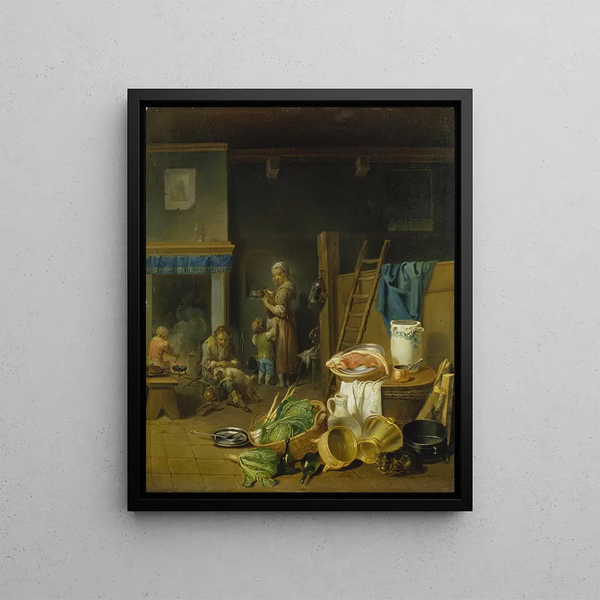 Interior of the kitchen - Justus Juncker — framed artwork on a wall