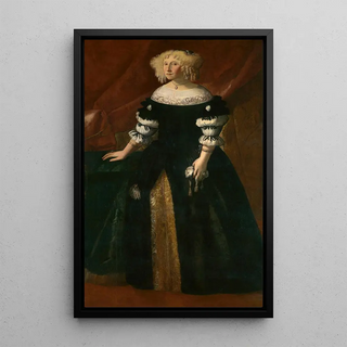 Portrait of a Woman - Juste Sustermans — framed artwork on a wall