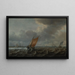 Ships on the Haarlemmermeer with Additional Vessels in the Distance - Justus de Verwer — framed artwork on a wall
