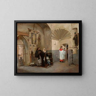 Interior painting of the Three Kings Chapel in the Bernardine Church of Vilnius - Józef Bazukiewicz — framed artwork on a wall