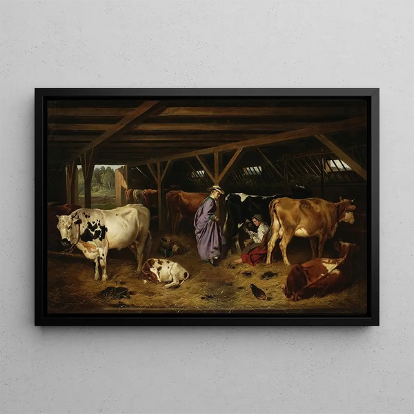 in the barn - Józef Brodowski — framed artwork on a wall