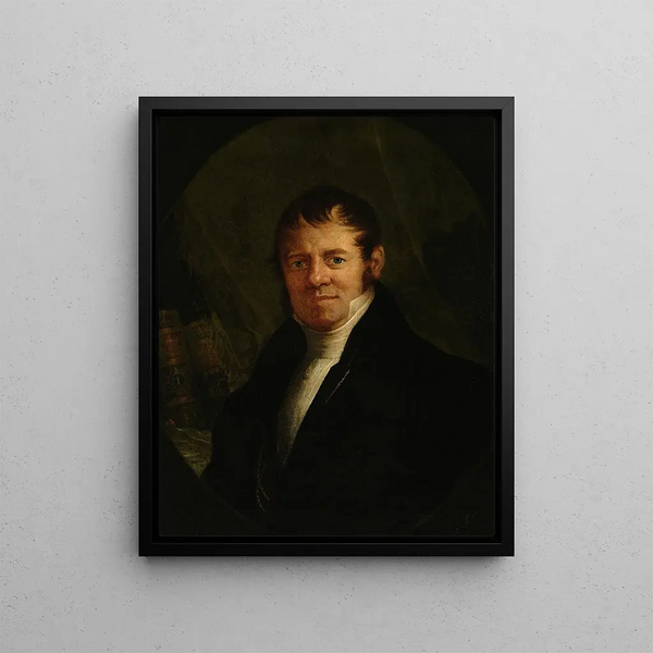 Portrait painting of Mikołaj Tyrchowski, professor at St Annes High School - Józef Brodowski — framed artwork on a wall