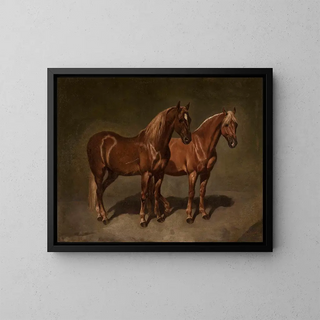 Two Horses - Józef Brodowski — framed artwork on a wall