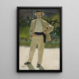 Portrait painting of Stanisław Czajkowski, artist's brother - Józef Czajkowski — framed artwork on a wall