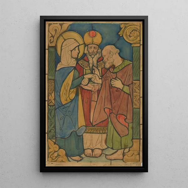 Marriage of Maria with Józef - Józef Mehoffer — framed artwork on a wall