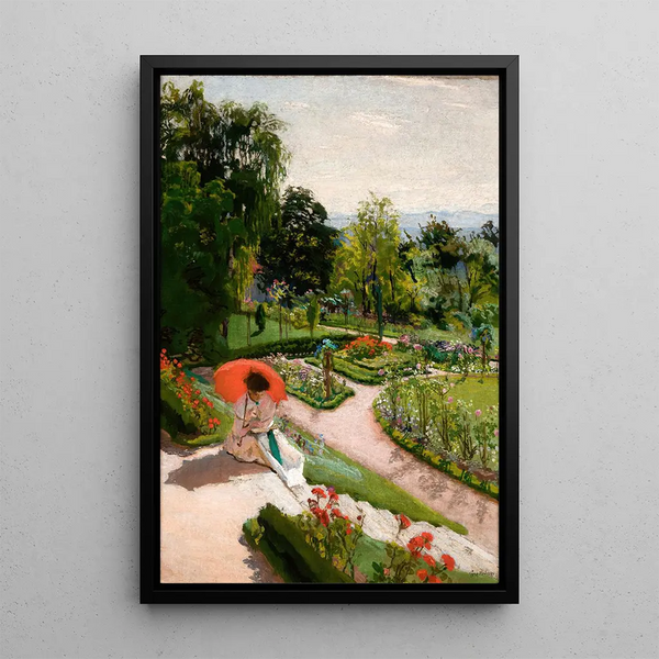 Red Umbrella Painting - Józef Mehoffer — framed artwork on a wall