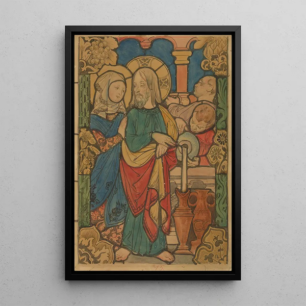 The Miracle of Cana in Galilee - Józef Mehoffer — framed artwork on a wall