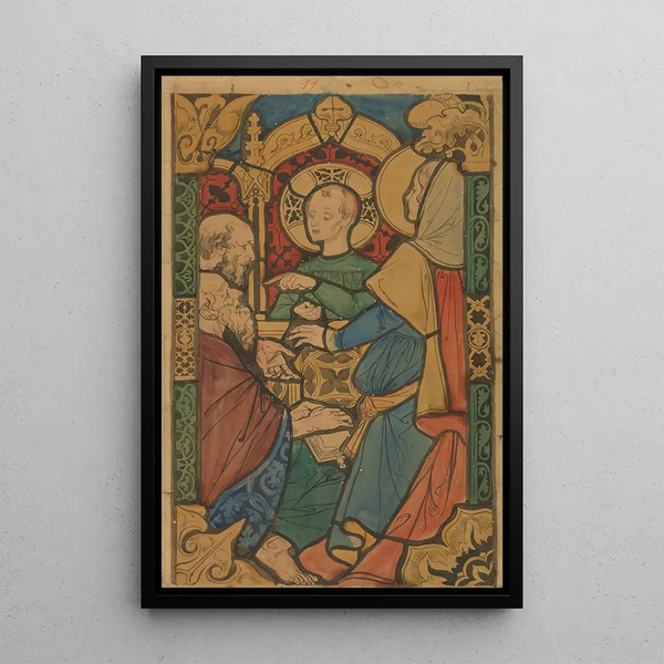 The Christ of Twelve Years Teaching in the Temple - Józef Mehoffer — framed artwork on a wall
