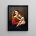 Virgin and Child Painting - Józef Oleszkiewicz — framed artwork on a wall