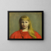 Little girl in a red dress - Józef Pankiewicz — framed artwork on a wall