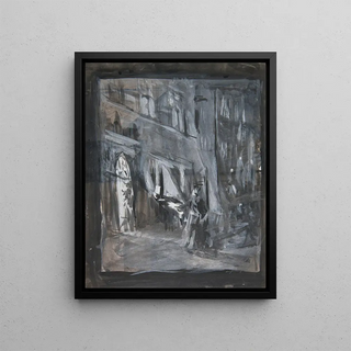 Jzef Pankiewicz - Old Town in Warsaw at night.webp