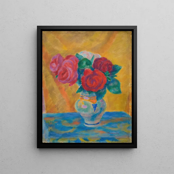 Roses Painting - Józef Pankiewicz — framed artwork on a wall