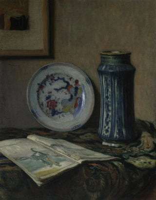 Jzef Pankiewicz - Still life with ceramics Still life with a blue vase.webp