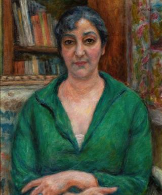 Jzef Pankiewicz - Wifes portrait in a green sweater.webp