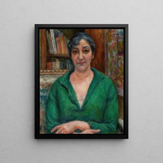 Jzef Pankiewicz - Wifes portrait in a green sweater.webp