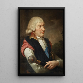 Portrait painting of Michał Kazimierz Ogiński 1728-1800, Hetman of the Duchy of Lithuania - Józef Pitschmann — framed artwork on a wall