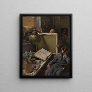 Jzef Rapacki - Scene in the painters studio.webp