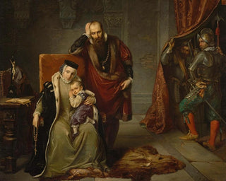 Catherine Jagellon with her son Sigismond in prison - Józef Simmler — artwork view