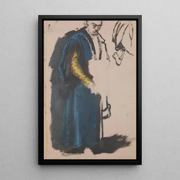 Jako de Tenczyn Study for the painting The Oath of Queen Jadwiga - Józef Simmler — framed artwork on a wall