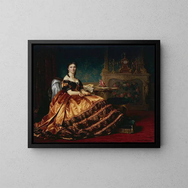 Portrait of Emilia Wodkowska - Józef Simmler — framed artwork on a wall