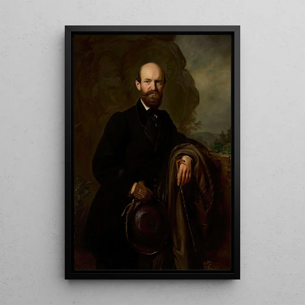 Portrait Painting of Jan Reszke - Józef Simmler — framed artwork on a wall