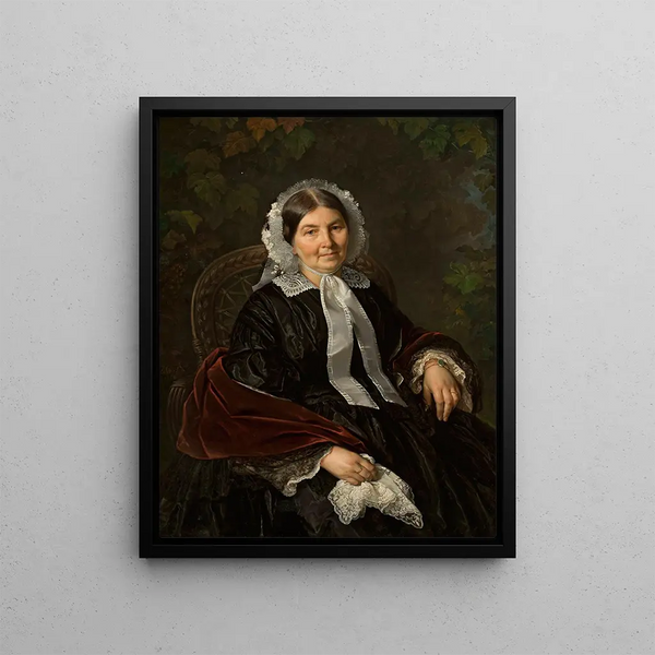 Portrait of Matylda Werner - Józef Simmler — framed artwork on a wall