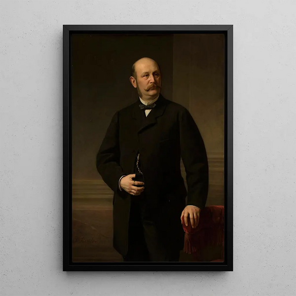 Portrait Painting of Maurycy Brauman - Józef Simmler — framed artwork on a wall