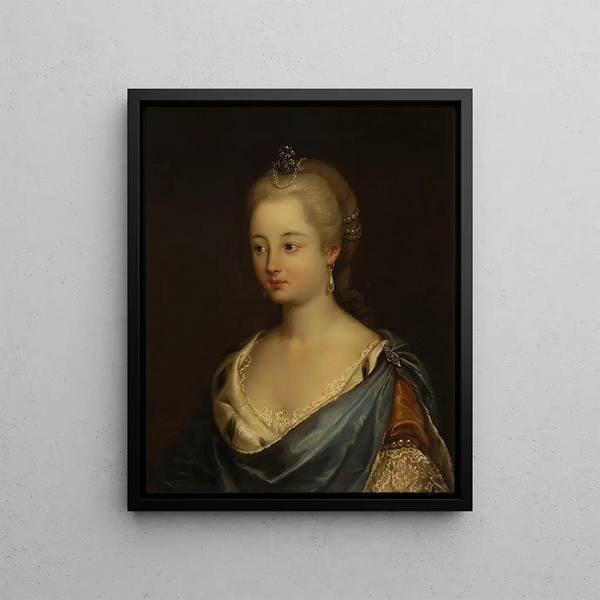 Portrait of Mrs. Kruszewska née Komorowska - Józef Simmler — framed artwork on a wall