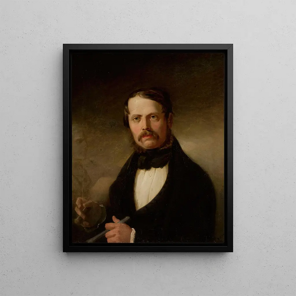 Portrait of the poet and sculptor Teofil Lenartowicz - Józef Simmler — framed artwork on a wall