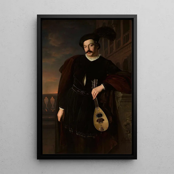 Portrait Painting of Wilhelm Troszel - Józef Simmler — framed artwork on a wall