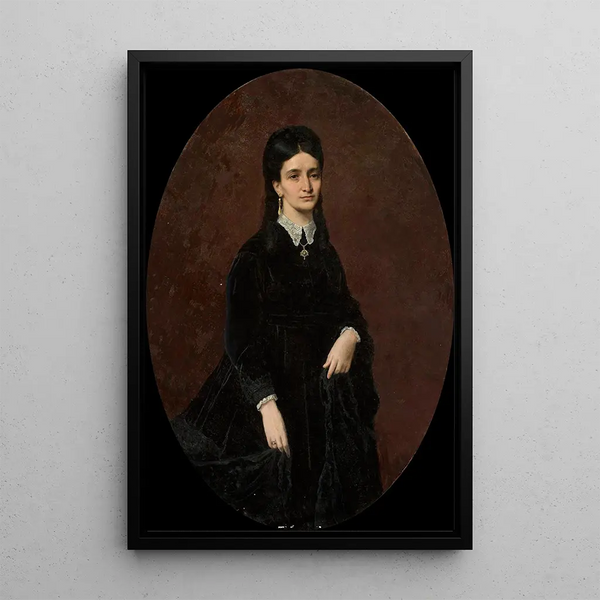 Portrait of a Lady - Józef Simmler — framed artwork on a wall