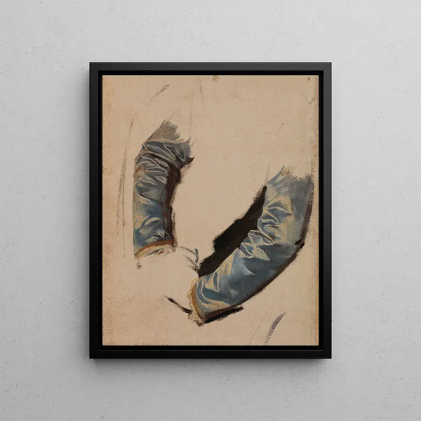 Study of the sleeves of the kings' clothes for the painting The Death of Barbara Radziwiłł - Józef Simmler — framed artwork on a wall
