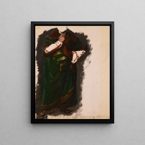 Study of the clothing of Władysław Jagiełło for the painting The Oath of Queen Jadwiga - Józef Simmler — framed artwork on a wall