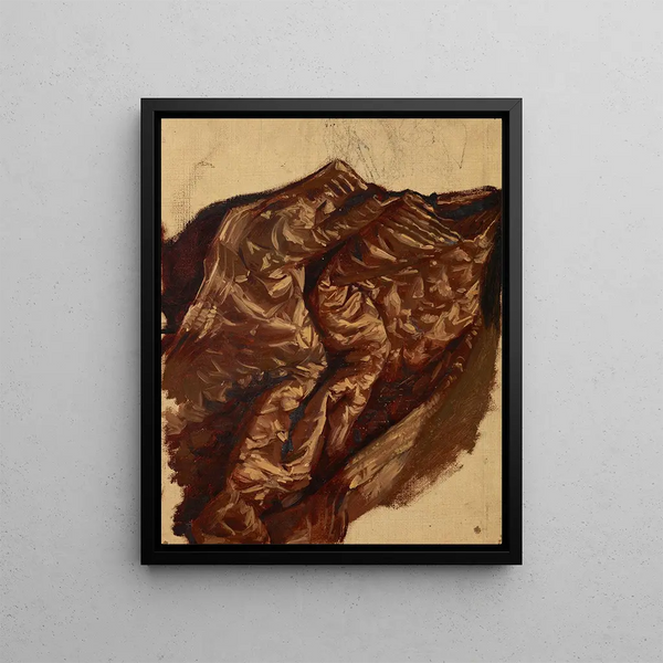 Study of a Brocade Tapestry - Józef Simmler — framed artwork on a wall