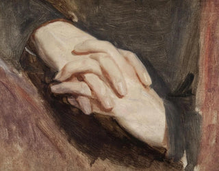 Study of hands by Sigismond Auguste for the painting The Death of Barbara Radziwiłł - Józef Simmler — artwork view