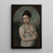 Portrait painting of Jzia Walicka 1808-1880 with a dove - Józef Sonntag — framed artwork on a wall