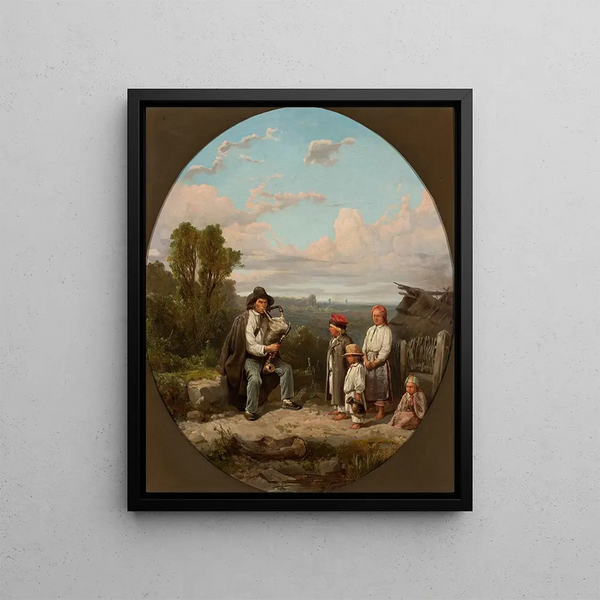 Bagpiper - Józef Szermentowski — framed artwork on a wall
