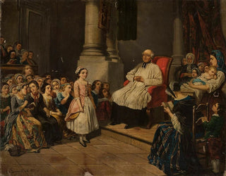 Lesson of Catechism - Józef Szermentowski — artwork view