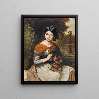 Jzsef Borsos - Girl with flowers.webp
