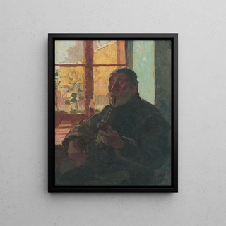 Jzsef RipplRnai - Old Man with a Pipe by Window.webp