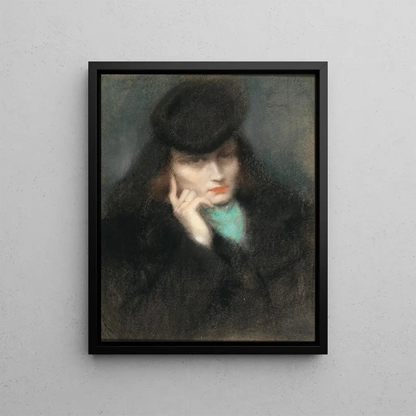 Portrait of a lady - József Rippl-Rónai — framed artwork on a wall