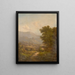 Landscape painting with a mountain road and castle ruins - Karl Hermann — framed artwork on a wall