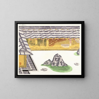 Garden of Stones at Ryoan-ji - Kamei Tōbei — framed artwork on a wall