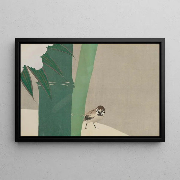 Bamboo in Snow Secchuchiku - Kamisaka Sekka — framed artwork on a wall