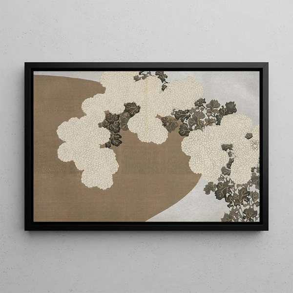 Chrysanthèmes Momoyogusa - Kamisaka Sekka — framed artwork on a wall
