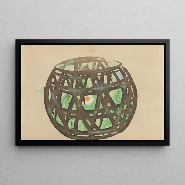 Flower Basket Hanakago - Kamisaka Sekka — framed artwork on a wall