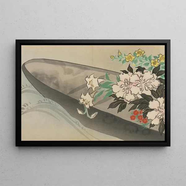 Bateau de fleurs Hanabune - Kamisaka Sekka — framed artwork on a wall