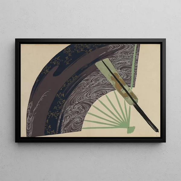 Folding Fans Suehiro - Kamisaka Sekka — framed artwork on a wall