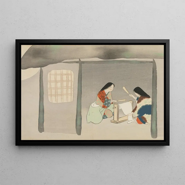 Foulage de la soie Uchiginu - Kamisaka Sekka — framed artwork on a wall